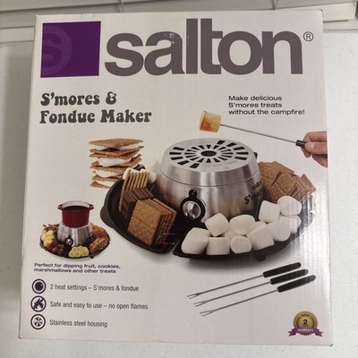 Salton Treats Indoor Electric Stainless Steel S'Mores Maker and Fondue Warmer 