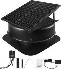 50W Solar Attic Fan, 3000 CFM with Smart Control, Built-In Smoke Temperature S