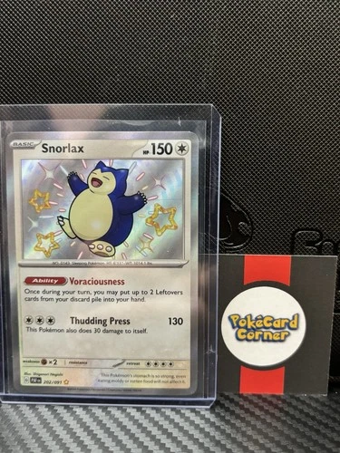 Pokémon TCG Snorlax Paldean Fates Holo Card 202/091 Shiny Rare