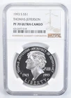 Photo of a 1993-S Jefferson Nickel Proof from an eBay listing that sold on Jul 18, 2026