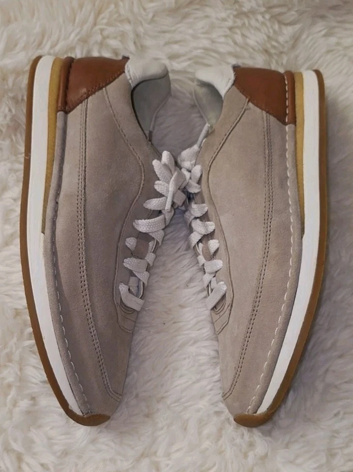 Clarks Zapatos Artesanales Correr Encaje Entrenadores Cómodos Arena Beige Tostado 10 Foto 4 de 4