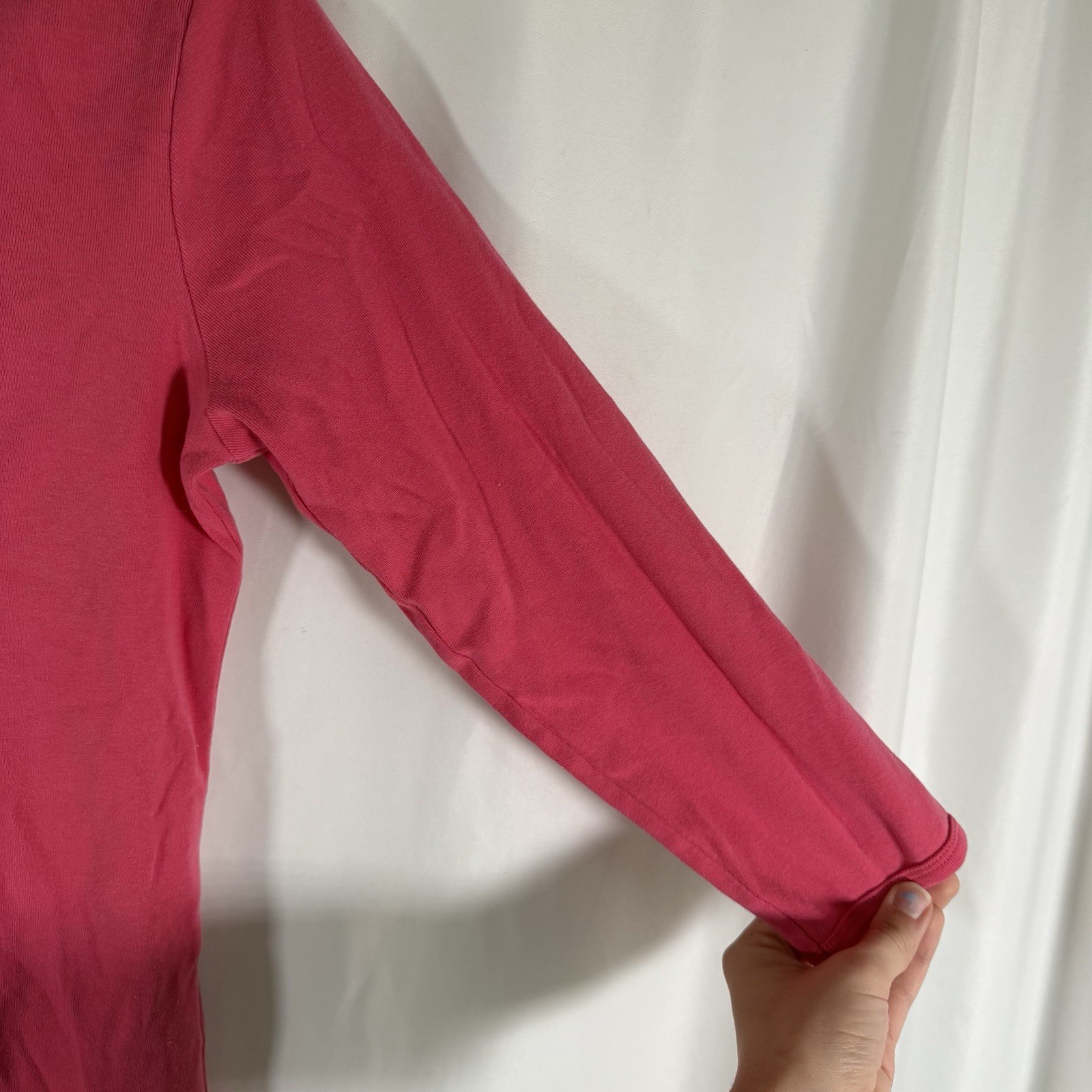 Ralph Lauren Sport Shirt Women's Large Pink 3/4 Sleeve V-Neck 100% Cotton thumbnail 7