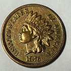 1876 Indian Head Cent Very Nice AU++ Superb Strike Semi-Key Date Original Luster