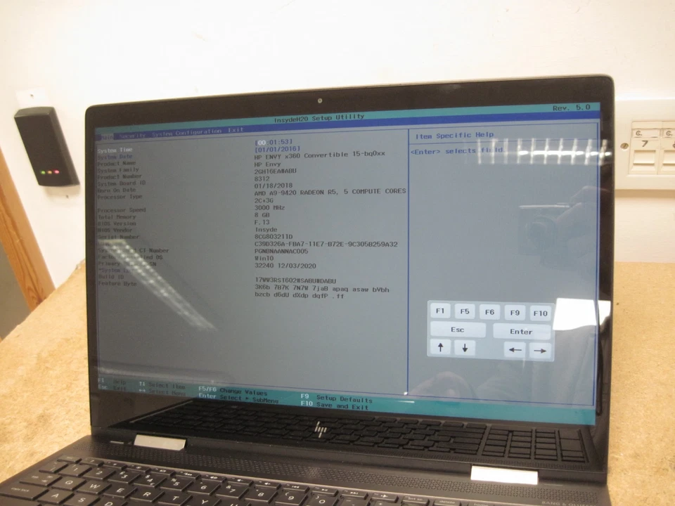 DAMAGED HP ENVY x360 15.6" LAPTOP AMD A9-9420 3.00GHz 8GB RAM (51827) - Image 4 of 4