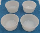 Glasbake Custard Ramekin Bowl White Milk Glass Set of 4 Vintage Very Good 1950's