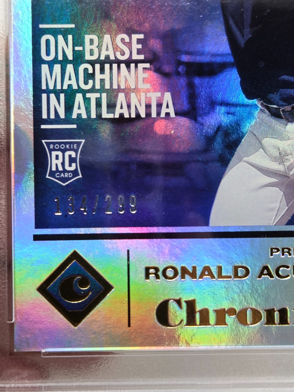 2018 Chronicles RONALD ACUNA JR. Press Proof Rookie Card /299 PSA 8 view 2