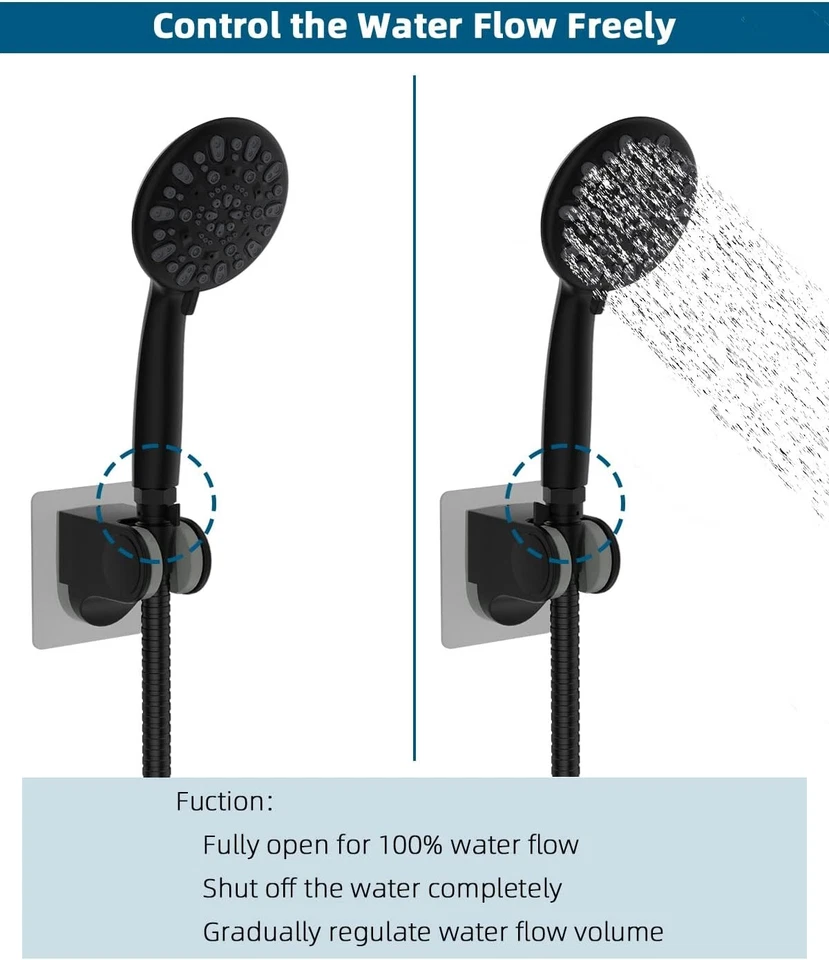 Hibbent All Metal 3 Pack Shower Head Flow Control Valve, G1/2 Brass Shut-off - Image 4 of 4