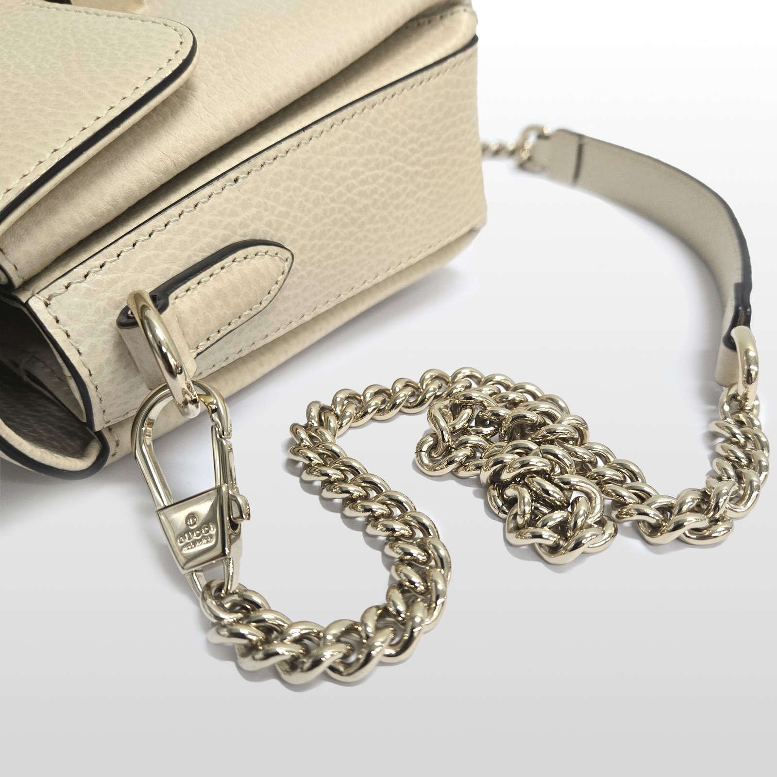 Gucci Beige Interlocking GG Chain Mini Shoulder B… - image 7