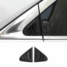 2Pcs Rear Window Louver Shutter Cover Trim Black ABS for Cadillac XT4 2019-2024