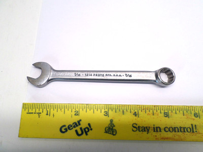 PROTO 7/16'' 1214 Combination Wrench 12 Point Hex Garage Shop Auto Mechanic USA