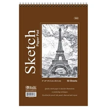 Premium Quality 6X8 Sketch Book Pad Spiral 50 Sheets New Draw