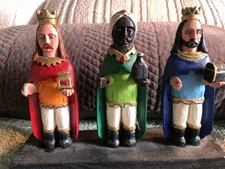 PUERTO RICO Hand Carved Wood 3 Wise Men by Roberto Rivera