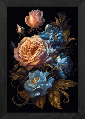Schöne Rose Blumen gerahmtes Wandbild Poster Leinwanddruck Bild