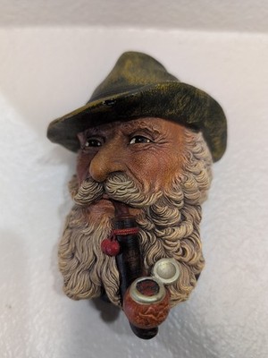 Bossons Heads Vintage TYROLEAN Chalkware England #83 Bearded Man Hat Pipe 1972