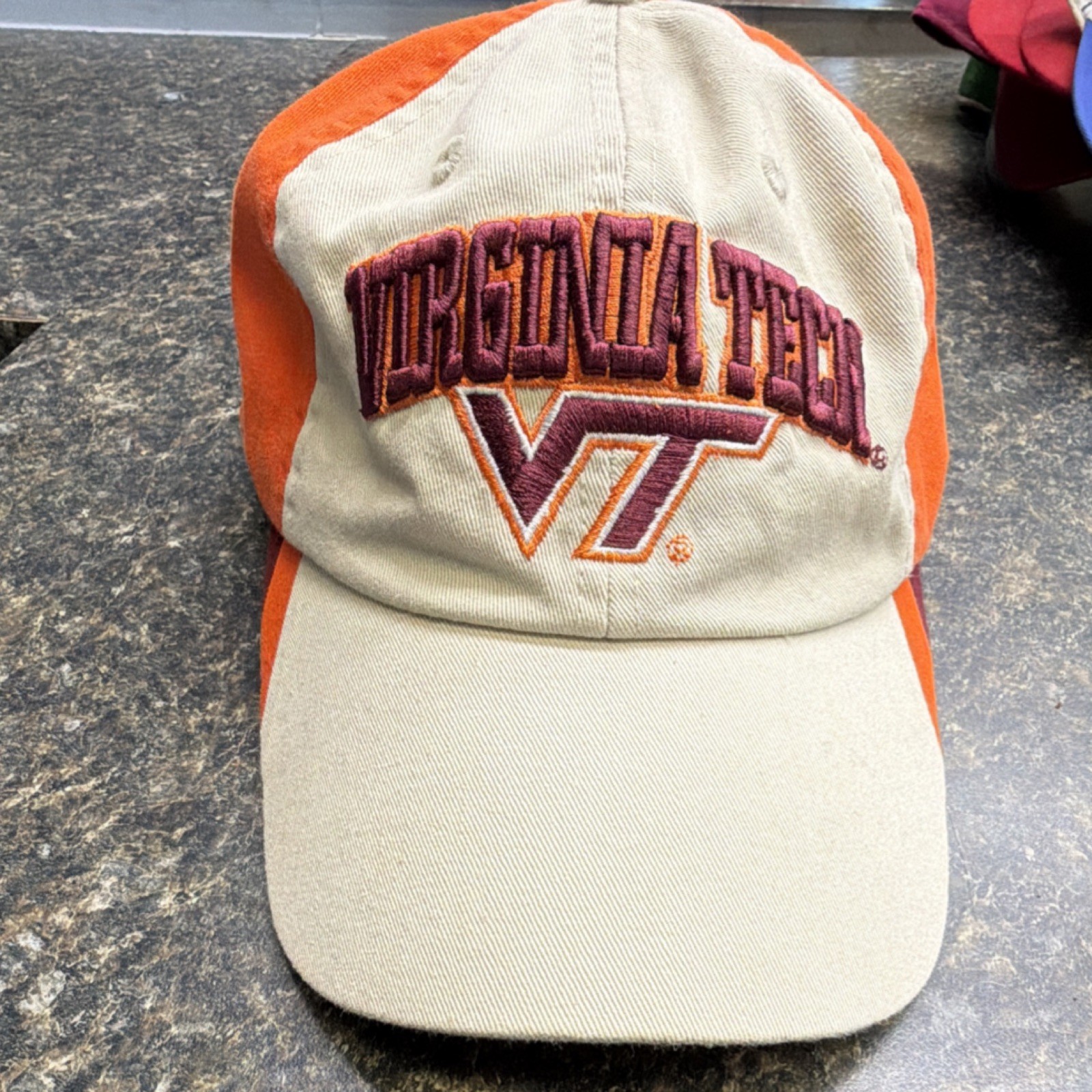 Starter Virginia Tech Hokies Collegiate Hat Orange Maroon Beige Adjustable NCAA