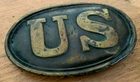 Antique Original US Civil War Union Belt Buckle Puppy Paw Studs Superb Condition