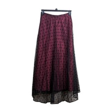 Vintage Y2K Floral Velvet Burnout Tulle Midi Skirt Medium Fairy Goth Whimsigoth