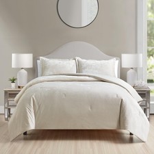 Luxury Velvet King Comforter Set, 3 Pieces Reversible Comforters King Size wi...