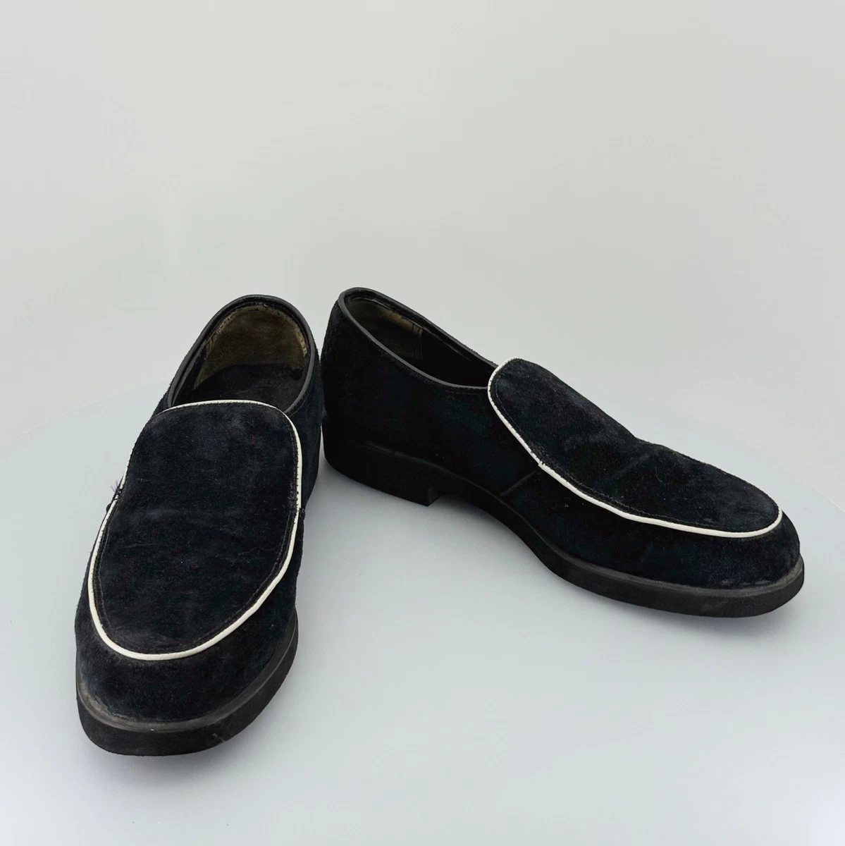 靴 Hush puppies Vintage 25.5 Vintage Unworn Hush Puppies Black Tan Suede Lee Women's Oxford