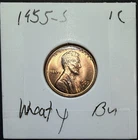 1955 S Lincoln Wheat Cent/Penny, BU, Uncirculated, Red