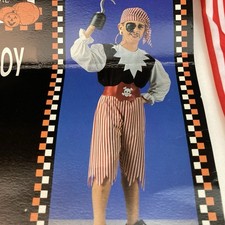 Kids Pirate Halloween Costume  Accessories Hook Teeth unused etc Boy Sz L 11-14