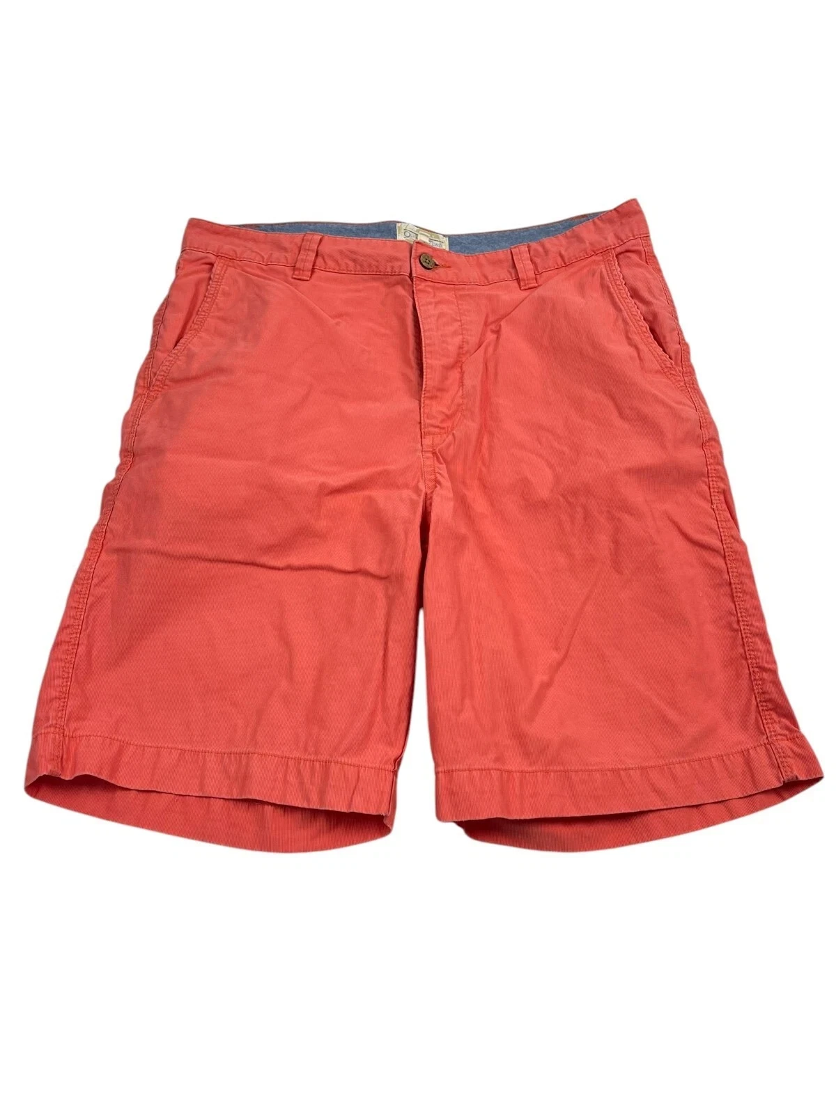 Ocean & Coast Mens Coral Seersucker Shorts Size 34 Slash Pockets Flat Front