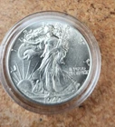 1947 p high grade (AU/BU) silver Walking liberty half dollar in acrylic capsule