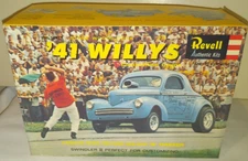 REVELL 1941 WILLYS COUPE STONE & WOODS GASSER MODEL KIT # H-1287:200 W/ BOX