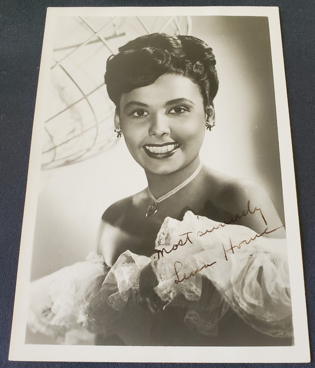 1940s Lena Horne Autograph 6x9 Original Studio Portrait Photograph