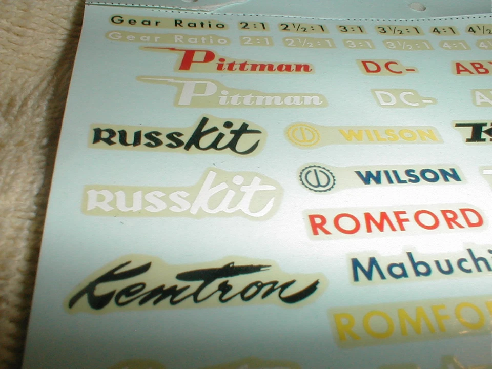 Decals RUSSKIT 134 Logos & Racing Numbers Complete Slot Car Sheet # A 2873 NOS - Image 4 of 4