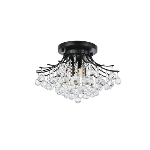 Elegant Lighting Toureg 19" Metal and Crystal Flush Mount in Black - Picture 4 of 8