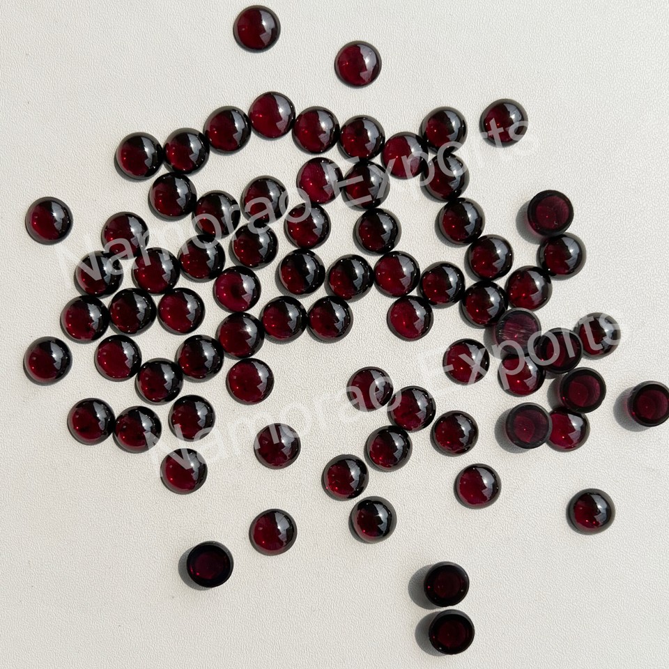Natural Garnet Round 3x3 Mm To 8x8 Mm Cabochon Loose Gemstone Lot Ebay 