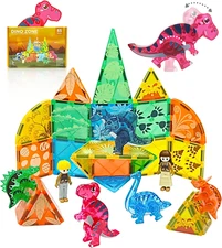 Magnetic Tiles Dinosaurs Magnet Building Blocks Toys for Kids Ages 3-5 4-8 8-...