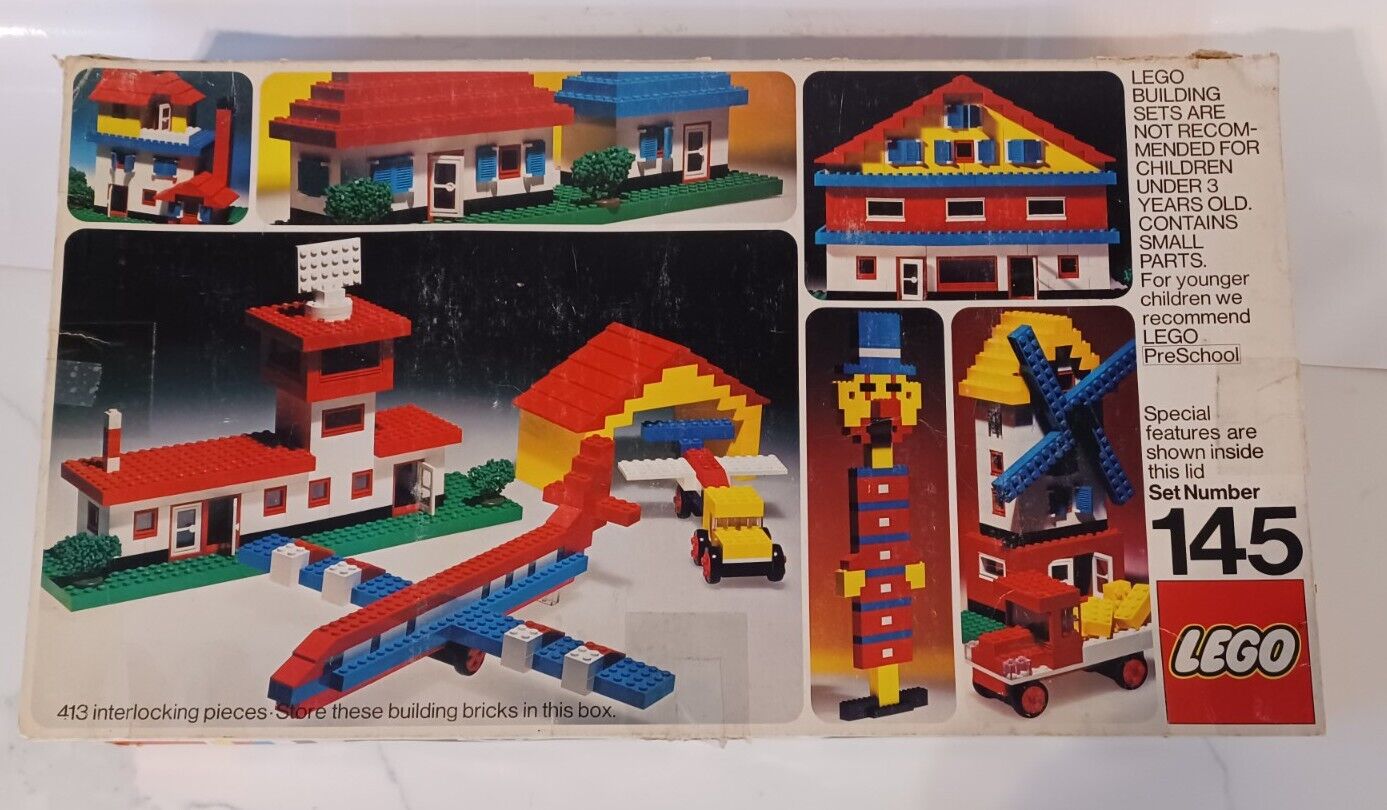 Vintage 1974 LEGO 145 Universal Building Set, Missing 4 pieces