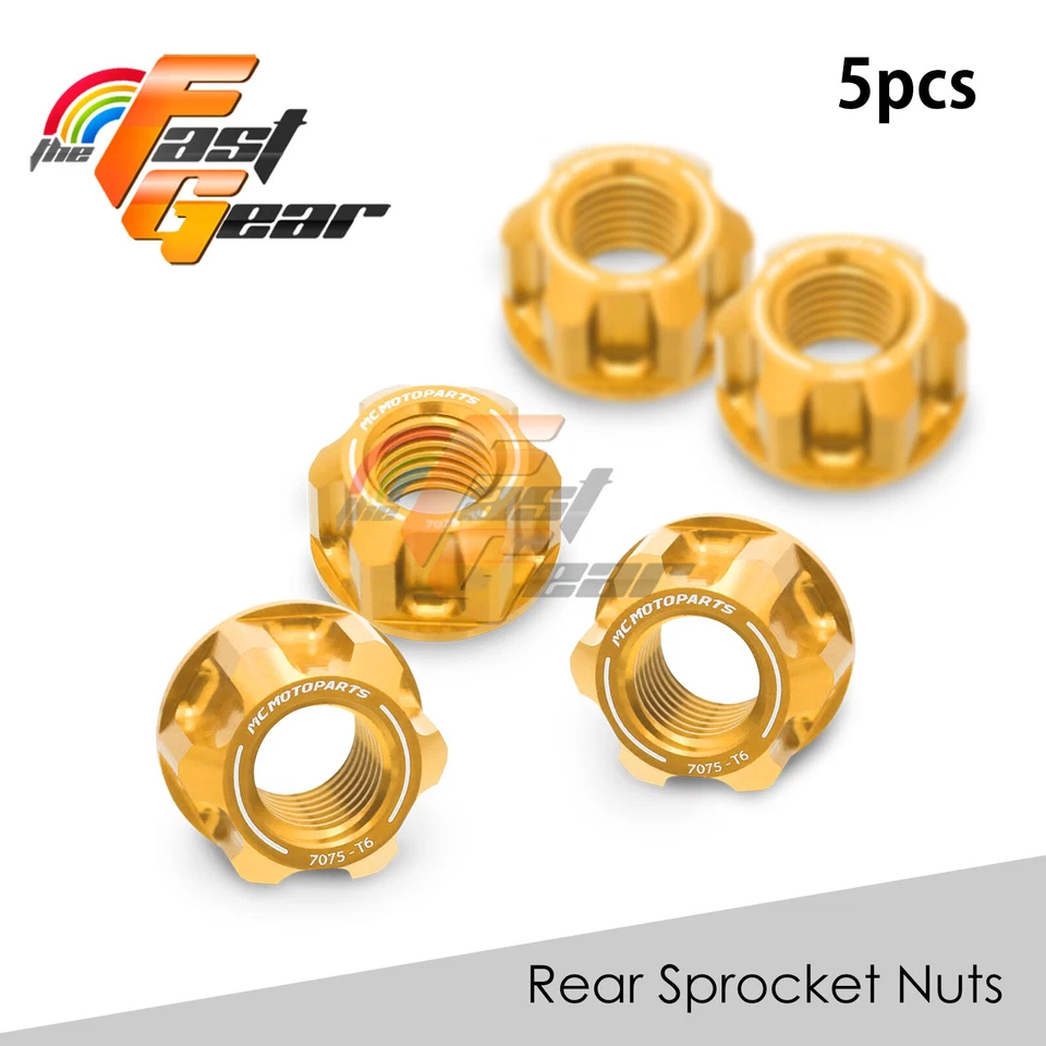 Tuerca de piñón trasera de aluminio DORADA para Honda VT600 C Shadow 92-02 01 00 99 98 97 Foto 3 de 4