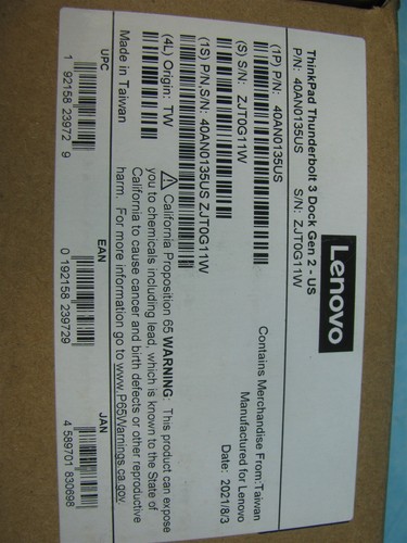 Lenovo ThinkPad Thunderbolt 3 Dock Gen 2 Docking Station - FREE SHIPPING - NEW - Photo 2/4