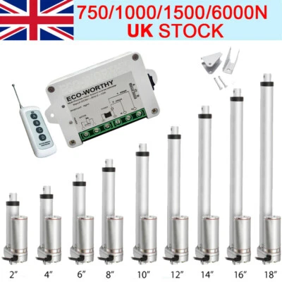 ECOWORTHY DCHOUSE 1000/1500N Linear Actuator 12V Electric Motor With Bracket Door opener