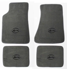 New! 1977-2020 Chevy Impala Carpet Floor Mats GRAY w/ Embroidered Logo Black All