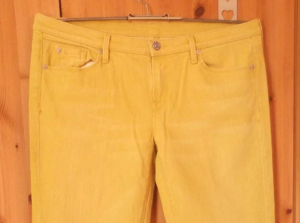 7 for all mankind Bootcut Hose Schlag Jeans W 32/ L ca. 34 Denim Stretch GELB - Bild 3 von 4