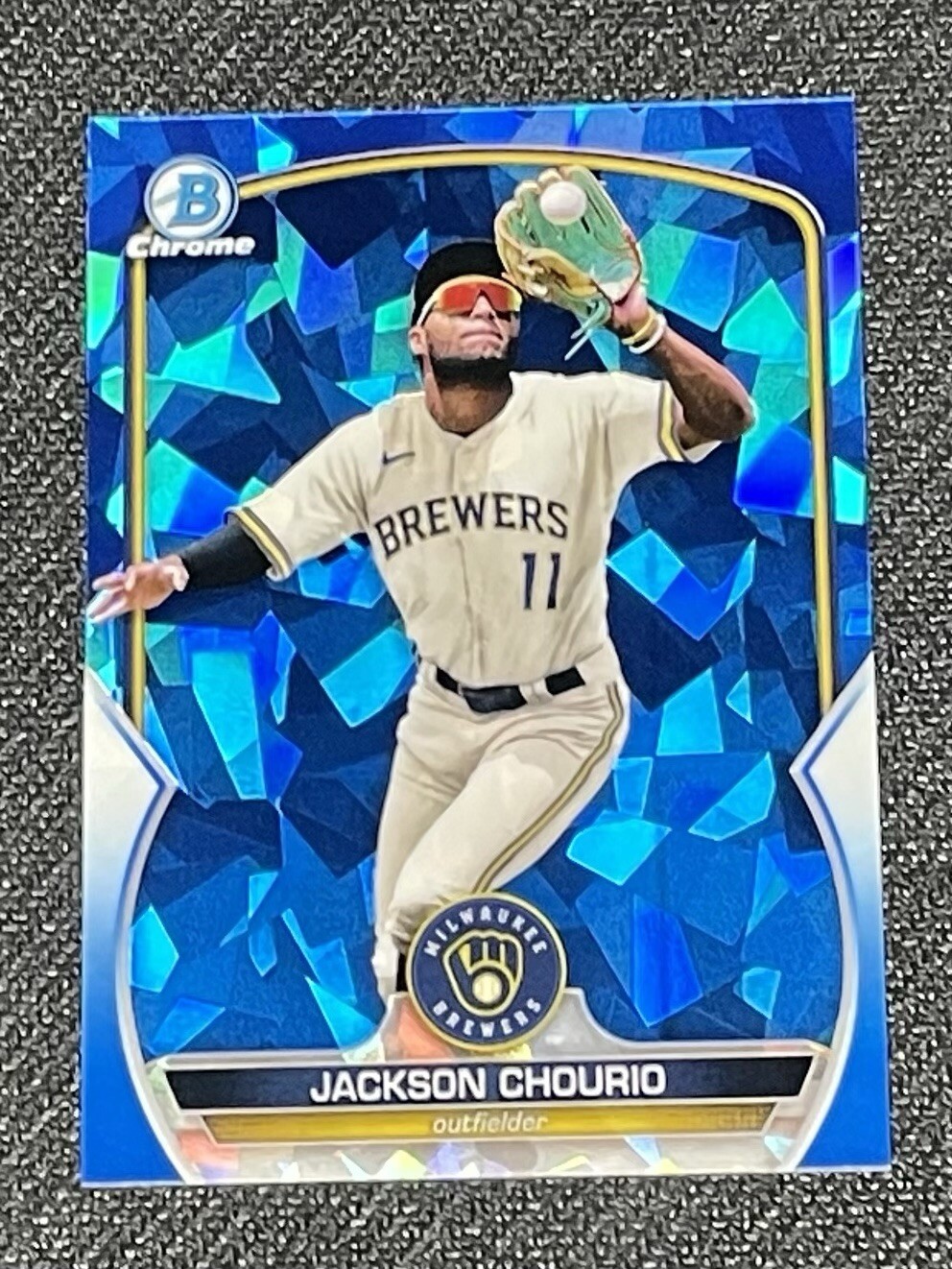 2023 Bowman Chrome Sapphire Jackson Chourio Image Variation SP #BCP-246 Brewers