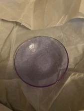 EXC COND Fire and Light Recycled Art Glass Lavender Dipping Dish Bowl - 4.75”