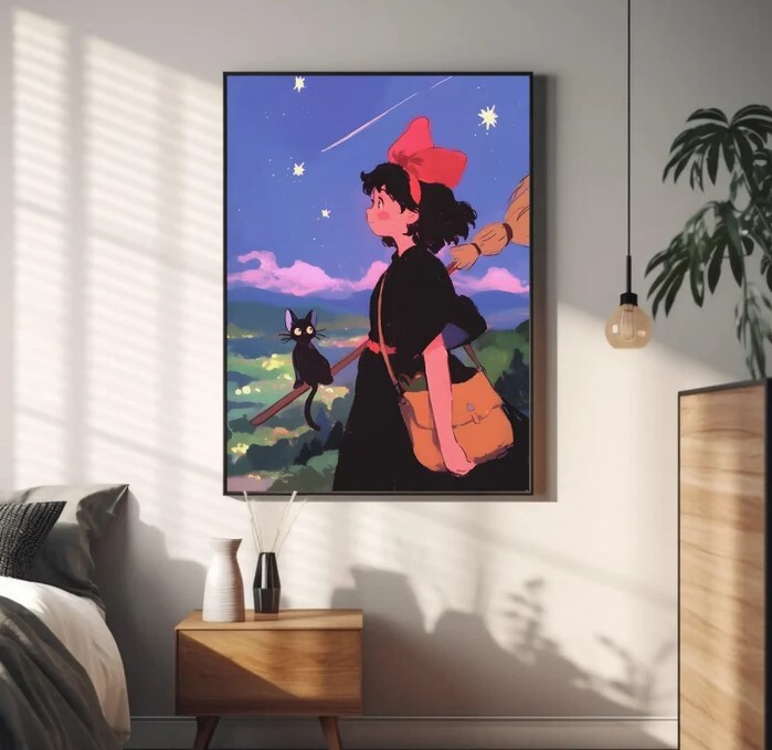 Kiki and Jiji poster, Kiki's Delivery Service, Anime Poster eBay