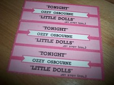 3 Ozzy Osbourne Tonight / Little Dolls Jukebox Title Strips