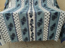NAPPE rectangulaire Tissu Coton, motifs Provençal  Bleu L.175 cm. x l.135  cm. 