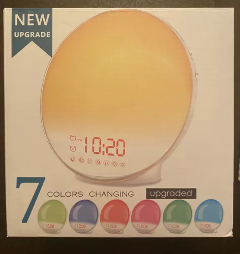 Smart Wake Up Light (JALL) w Sunrise Simulation, Sleep Aid, FM Radio - 7 colors