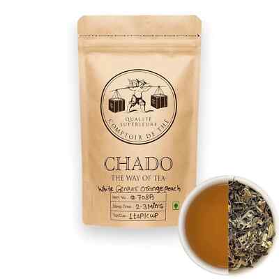 Chado Tea India White Ginger Orange Peach(15 Pyramid Tea Bags) Free Shipping
