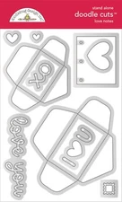 Doodlebug Doodle Cuts Metal Die Set Love Notes Envelopes Love You XO Tag Hearts