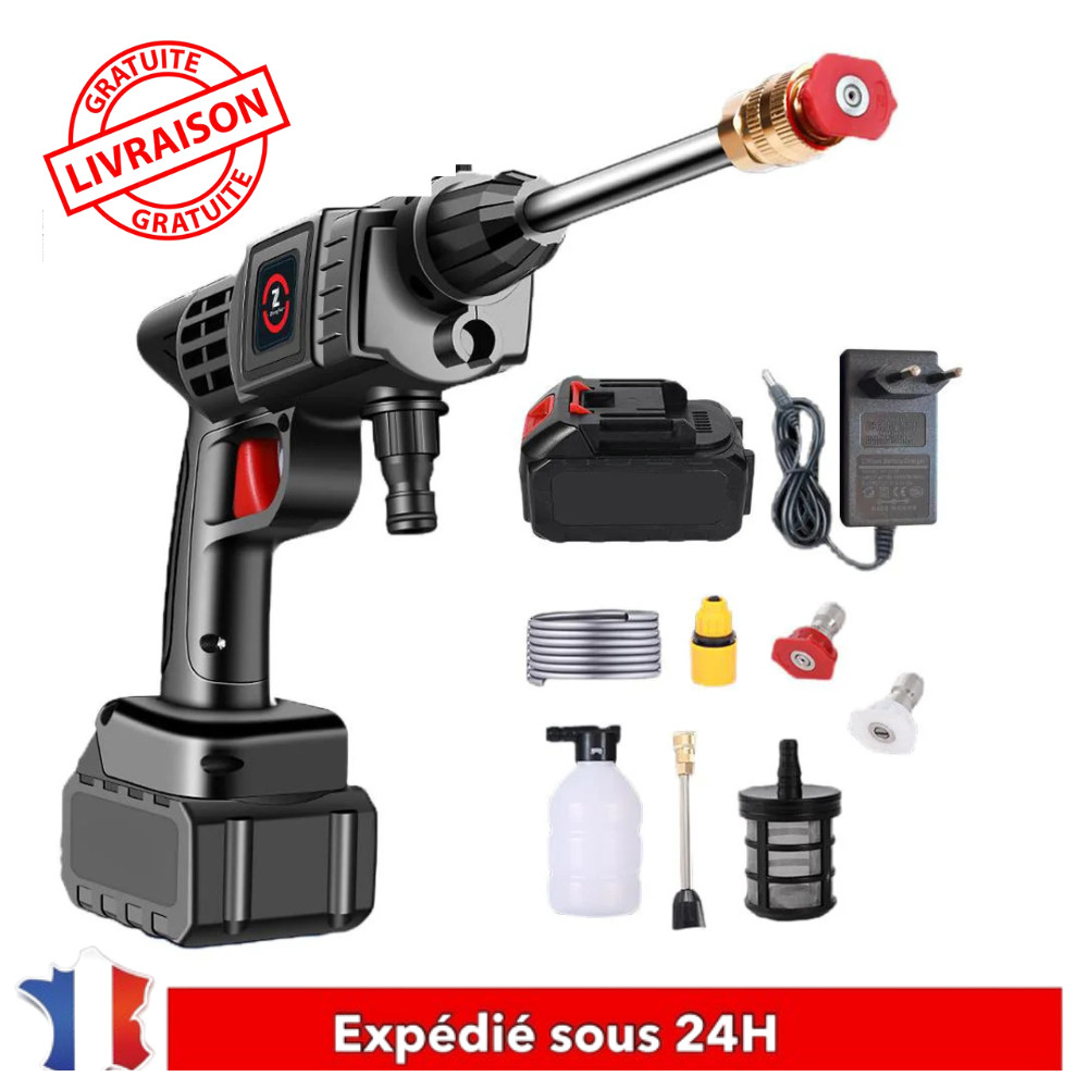 Nettoyeur Électrique Sans Fil à Jet Réglable pour Entretien Voiture