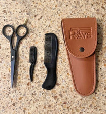 5'' Beard Scissors For Men German Mustache Scissors With Comb Travel Pouch New