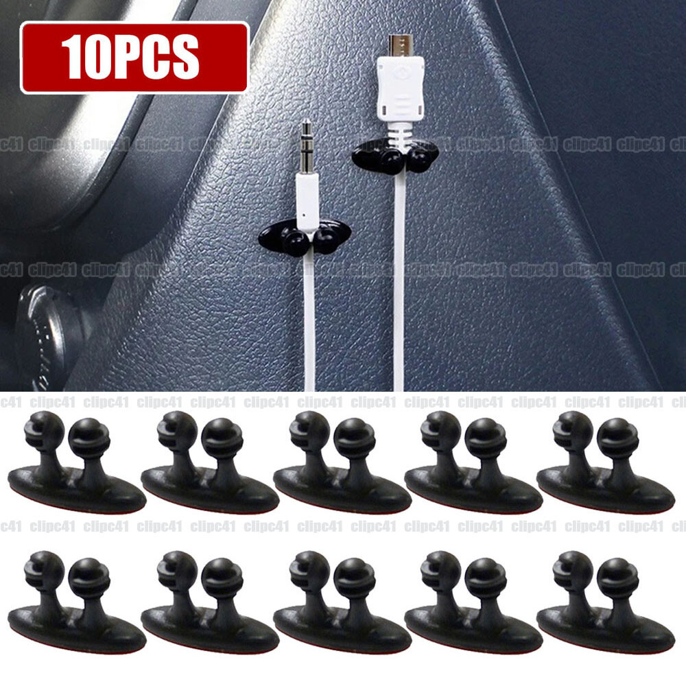 10x Car Cable Holder Clips for Organizing Charger Wires